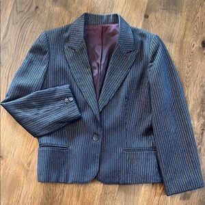 Ashley Brooke Navy With White Stripes, Purple Liner Blazer 11/12. Made in USA